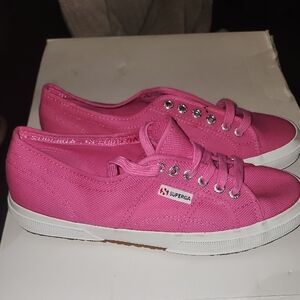 Superga Fuchsia Lace-Up Sneakers